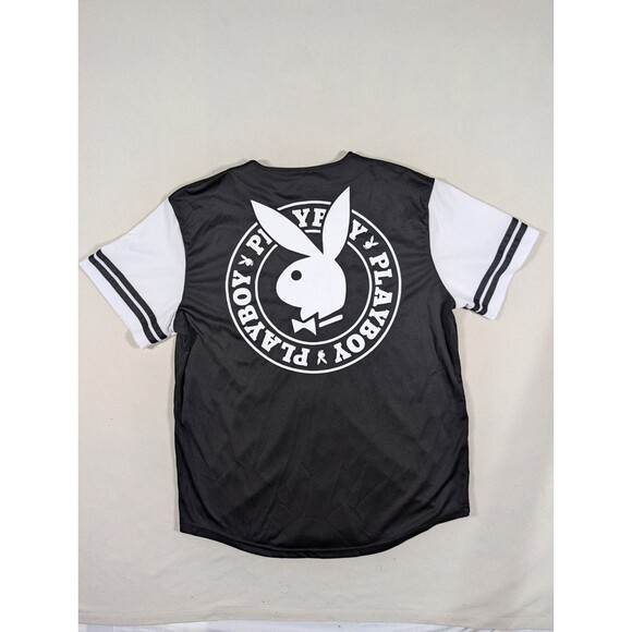 Playboy Magazine Baseball Jersey Men XL Big Bunny Head Script Spell Out Logo - Picture 3 of 6